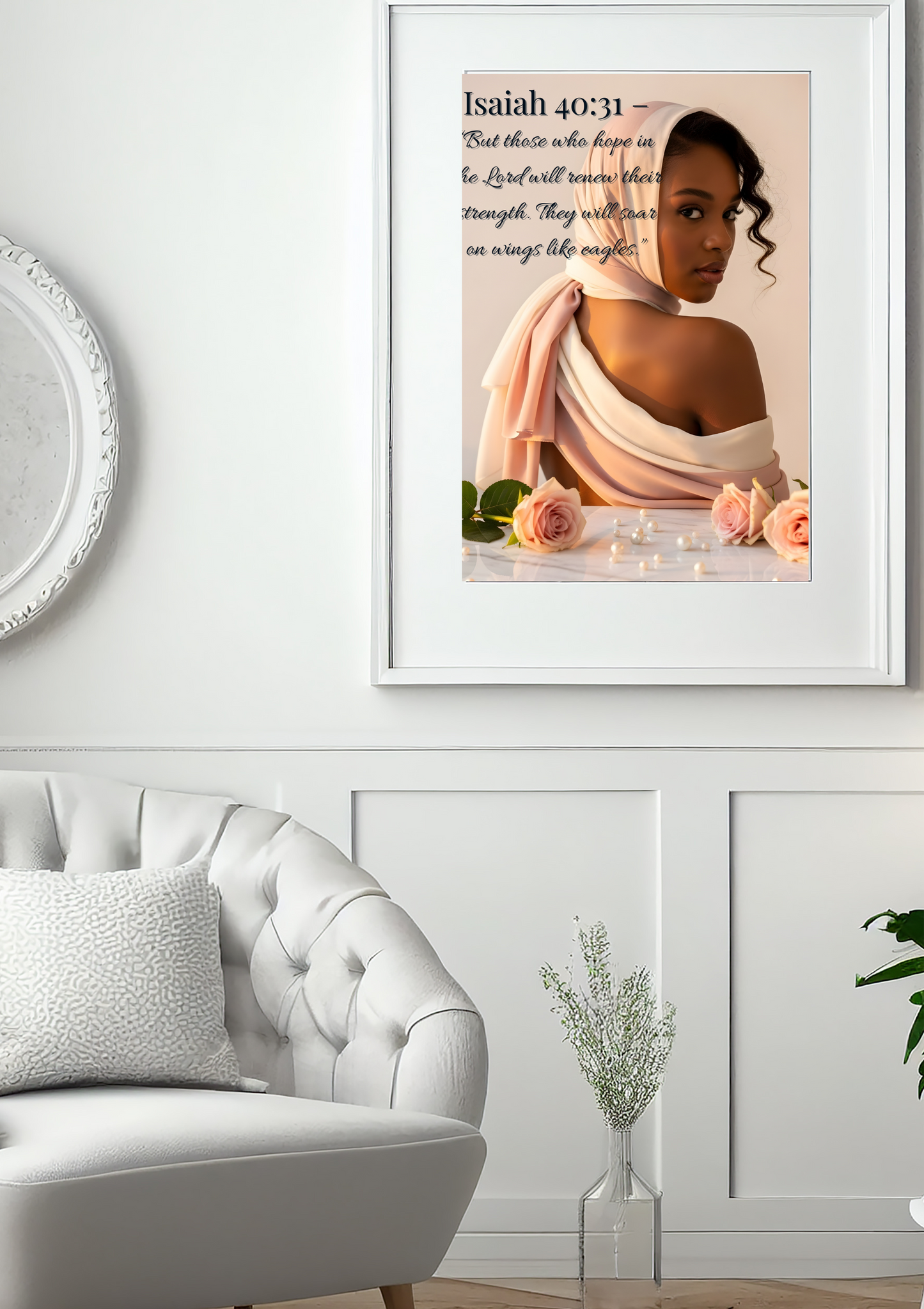 Christian Wall Art: Brown-Skinned Woman, Scripture Art Printable (Digital Download)