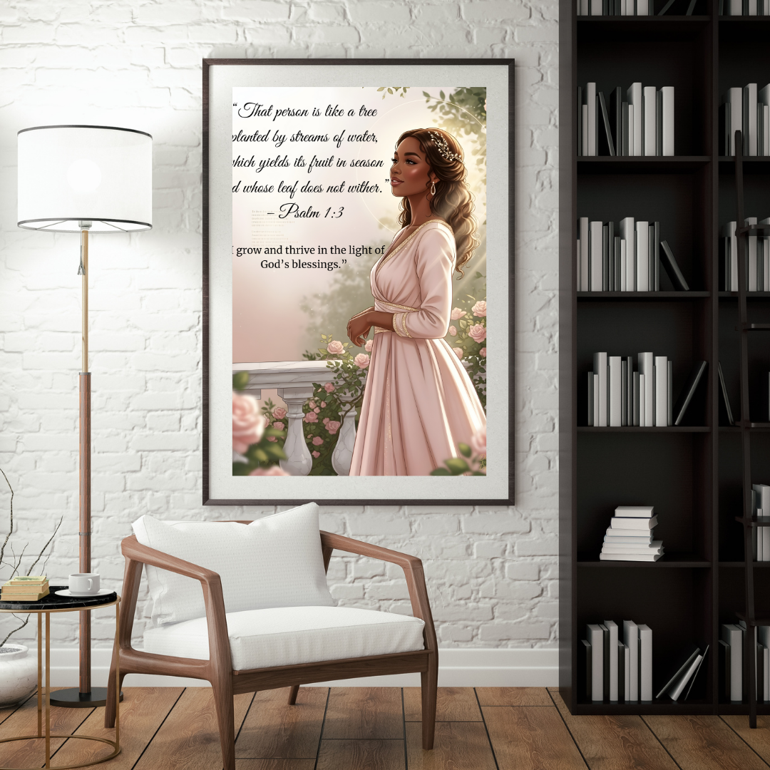 Psalm 1:3 Wall Art – Inspirational Christian Digital Print – Grow & Thrive