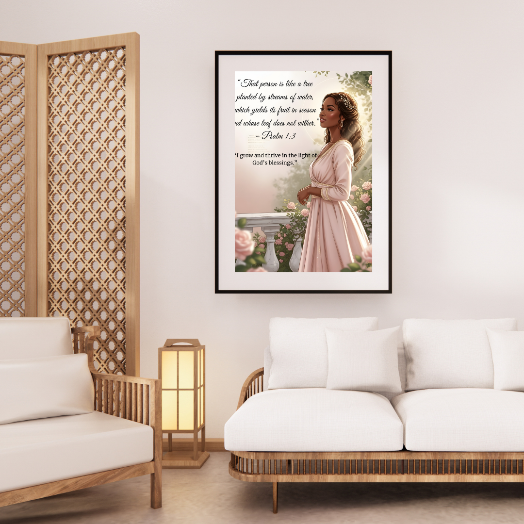 Psalm 1:3 Wall Art – Inspirational Christian Digital Print – Grow & Thrive