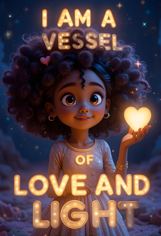 Children’s affirmation wall art bundle – I Am A Vessel Of Love and Light – 3 printable sizes for kids room