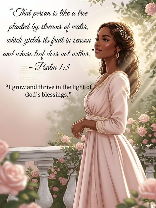 Psalm 1:3 Wall Art – Inspirational Christian Digital Print – Grow & Thrive